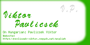 viktor pavlicsek business card